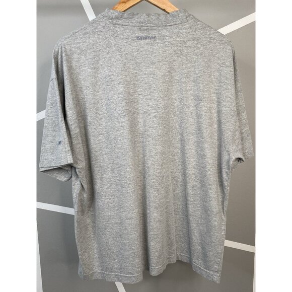 Simms 3XDry Cotton Tee Tshirt Men’s Large Gray Pocket Fishing Outdoor - Picture 2 of 15